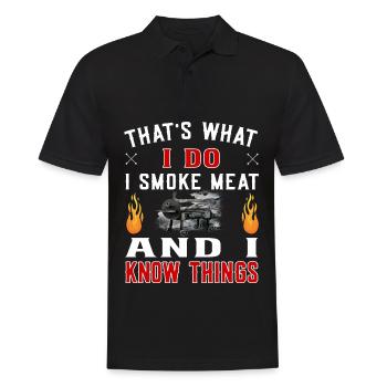 That's what I do I smoke meat Grillen Smoker BBQ - Männer Poloshirt - Schwarz - Vorne - Kai (181cm)