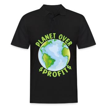 La planète avant le profit - Jour de la Terre Changement climatique - Polo Homme - noir - Devant - Kai (181cm)