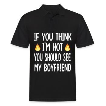 Si tu penses que je suis sexy, tu devrais voir mon petit ami - Polo Homme - noir - Devant - Kai (181cm)
