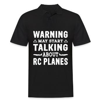 Warning may start talking about RC planes - Männer Poloshirt - Schwarz - Vorne - Kai (181cm)