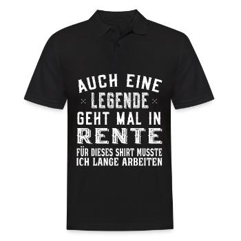 Auch eine Legende geht mal in Rente - Männer Poloshirt - Schwarz - Vorne - Kai (181cm)