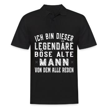 Ich bin dieser böse alte Mann von dem alle reden - Männer Poloshirt - Schwarz - Vorne - Kai (181cm)