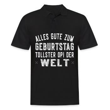Alles Gute zum Geburtstag tollster Opi der Welt - Männer Poloshirt - Schwarz - Vorne - Kai (181cm)