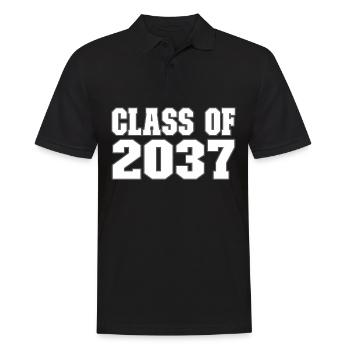 Class of 2037 Kindergarten School Graduation - Men's Polo Shirt - black - Front - Kai (181cm)