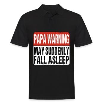 Papa Warning May suddenly fall asleep - Men's Polo Shirt - black - Front - Kai (181cm)