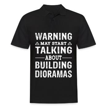 Warning may start talking about building Dioramas - Men's Polo Shirt - black - Front - Kai (181cm)