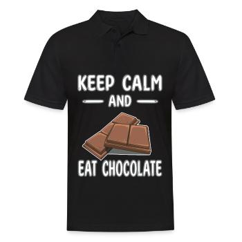 Keep calm and eat chocolate - Schoko Schokolade - Men's Polo Shirt - black - Front - Kai (181cm)