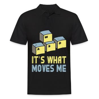 WASD c’est ce qui me touche - Gaming Gamer Geek - Polo Homme - noir - Devant - Kai (181cm)
