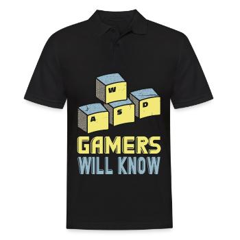WASD Gamer will know - Gaming Gamer Geek - Männer Poloshirt - Schwarz - Vorne - Kai (181cm)