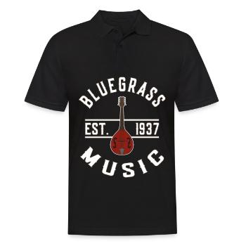 Bluegrass Music EST 1937 Bluegrass Mandolin - Männer Poloshirt - Schwarz - Vorne - Kai (181cm)