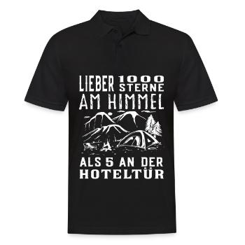 Lieber 1000 Sterne am Himmel - Camper Camping - Männer Poloshirt - Schwarz - Vorne - Kai (181cm)