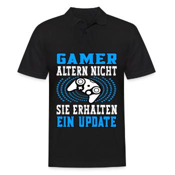 Gamer altern nicht sie erhalten ein Update - Männer Poloshirt - Schwarz - Vorne - Kai (181cm)