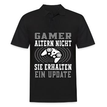 Gamer altern nicht sie erhalten ein Update - Männer Poloshirt - Schwarz - Vorne - Kai (181cm)
