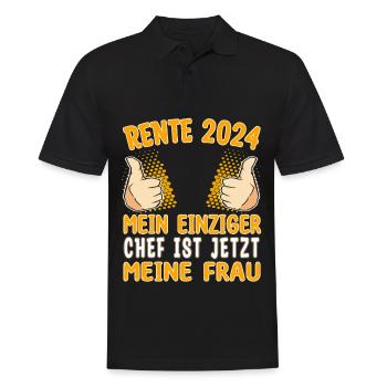 Rente 2024 Frau ist Chef Rentner Pensionär - Männer Poloshirt - Schwarz - Vorne - Kai (181cm)