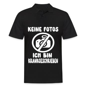 Keine Fotos ich bin krankgeschrieben - Blau machen - Männer Poloshirt - Schwarz - Vorne - Kai (181cm)