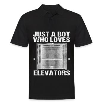 Just a Boy Who Loves Elevators - Elevator Lift - Men's Polo Shirt - black - Front - Kai (181cm)