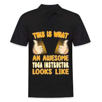 This is what an awesome yoga instructor looks like - Men's Polo Shirt - black - Front - Kai (181cm)