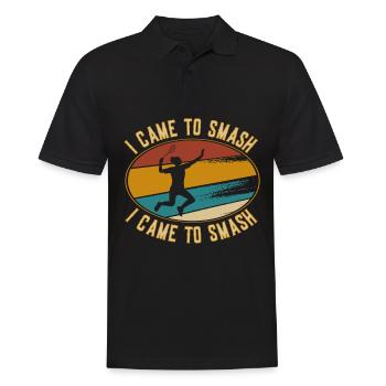 Retro I Came to Smash Badminton Player - Men's Polo Shirt - black - Front - Kai (181cm)