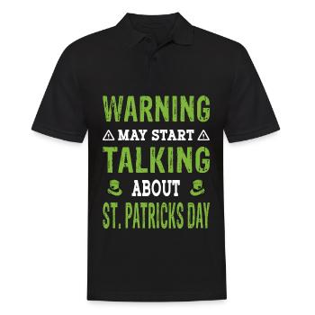 Warning may start talking about St Patrick's Day - Men's Polo Shirt - black - Front - Kai (181cm)