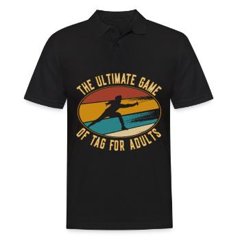 Retro the ultimate game of tag for adults Fechten - Männer Poloshirt - Schwarz - Vorne - Kai (181cm)