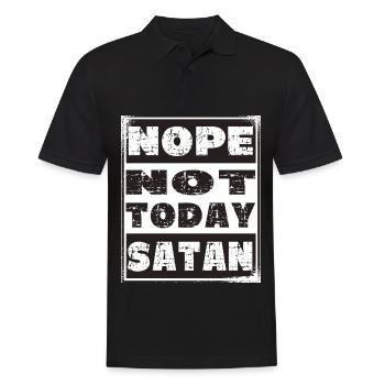 Nope no today satan - Christian Christians Christian - Men's Polo Shirt - black - Front - Kai (181cm)