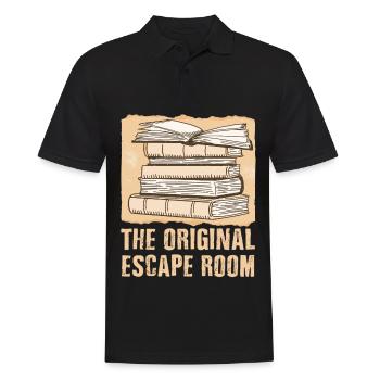 Books the original escape room - Bücherwurm Buch - Männer Poloshirt - Schwarz - Vorne - Kai (181cm)