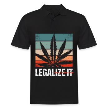Rétro Légalisez-le - Cannabis Law Hash - Polo Homme - noir - Devant - Kai (181cm)