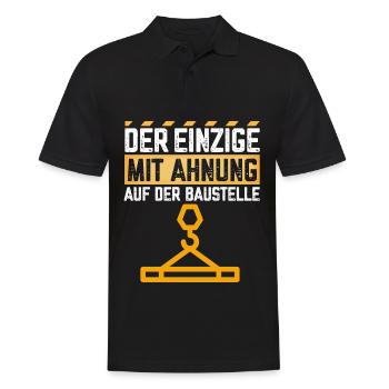 Der Einzige mit Ahnung auf der Baustelle - Männer Poloshirt - Schwarz - Vorne - Kai (181cm)