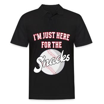 I'm just here for the snacks baseball - Männer Poloshirt - Schwarz - Vorne - Kai (181cm)
