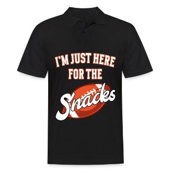 I'm just here for the snacks football - Männer Poloshirt - Schwarz - Vorne - Kai (181cm)