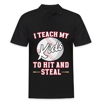 J’apprends à mes enfants à frapper et à voler le baseball - Polo Homme - noir - Devant - Kai (181cm)