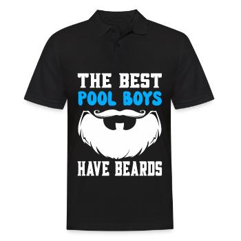 Les meilleurs garçons de piscine ont des barbes - des garçons de piscine barbus - Polo Homme - noir - Devant - Kai (181cm)