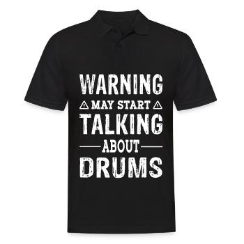 Warning may start talking about Drums - Men's Polo Shirt - black - Front - Kai (181cm)