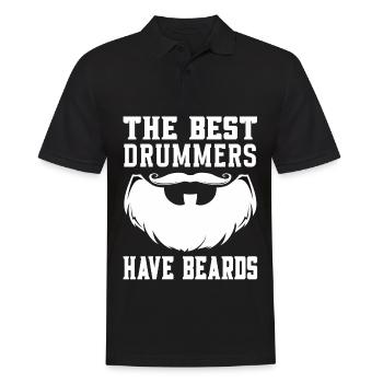 The best drummers have beards white - Men's Polo Shirt - black - Front - Kai (181cm)