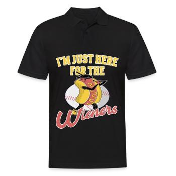 Im just here for the Wieners - Baseball spielen - Männer Poloshirt - Schwarz - Vorne - Kai (181cm)