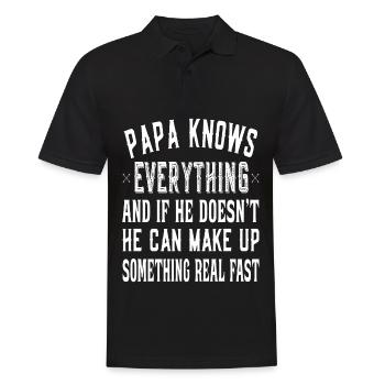 Father's Day Grandfather Grandpa - Dad Knows Everything - Men's Polo Shirt - black - Front - Kai (181cm)