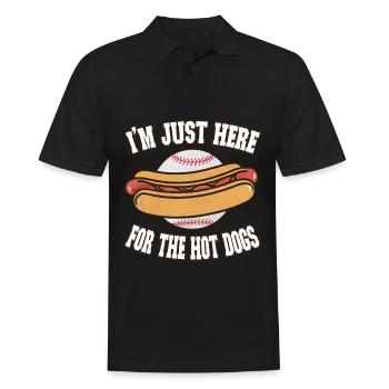 I'm just here for the hot dogs - Baseball Fan - Männer Poloshirt - Schwarz - Vorne - Kai (181cm)