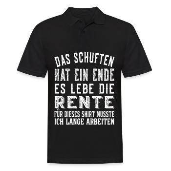 Das Schuften hat ein Ende Rente Ruhestand Rentner - Männer Poloshirt - Schwarz - Vorne - Kai (181cm)