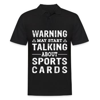 Warning may start talking about sport cards - Männer Poloshirt - Schwarz - Vorne - Kai (181cm)