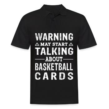Warning may start talking about Basketball Cards - Men's Polo Shirt - black - Front - Kai (181cm)