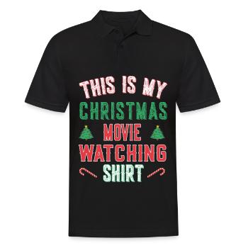 C’est mon t-shirt de film de Noël - Polo Homme - noir - Devant - Kai (181cm)