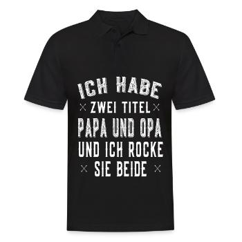 Papa und Opa - Vatertag und Papa Geburtstag - Männer Poloshirt - Schwarz - Vorne - Kai (181cm)