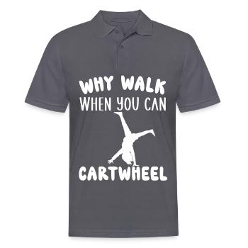 Pourquoi marcher quand on peut faire la roue - Polo Homme - charbon - Devant - Nico (186cm)