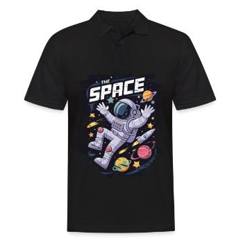 The Space Astronaut Space Planets - Men's Polo Shirt - black - Front - Kai (181cm)