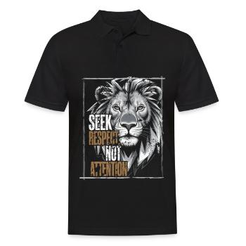 Recherchez le respect et non l’attention - Polo Homme - noir - Devant - Kai (181cm)