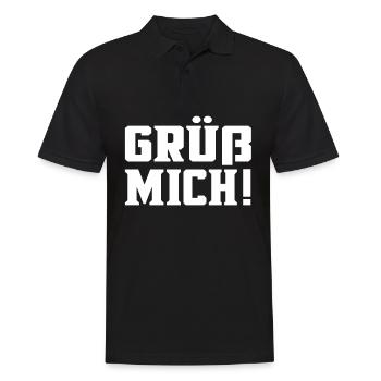 Welcome Germany - Grüß mich Grüß dich - Men's Polo Shirt - black - Front - Kai (181cm)