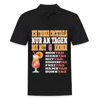 Ich trinke Cocktails nur an Tagen white - Männer Poloshirt - Schwarz - Vorne - Kai (181cm)