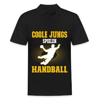 Coole Jungs spielen Handball - Handballer - Männer Poloshirt - Schwarz - Vorne - Kai (181cm)