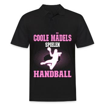 Coole Mädels spielen Handball - Handballer - Männer Poloshirt - Schwarz - Vorne - Kai (181cm)