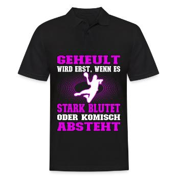 Handball - Geheult wird erst wenn es blutet - Männer Poloshirt - Schwarz - Vorne - Kai (181cm)